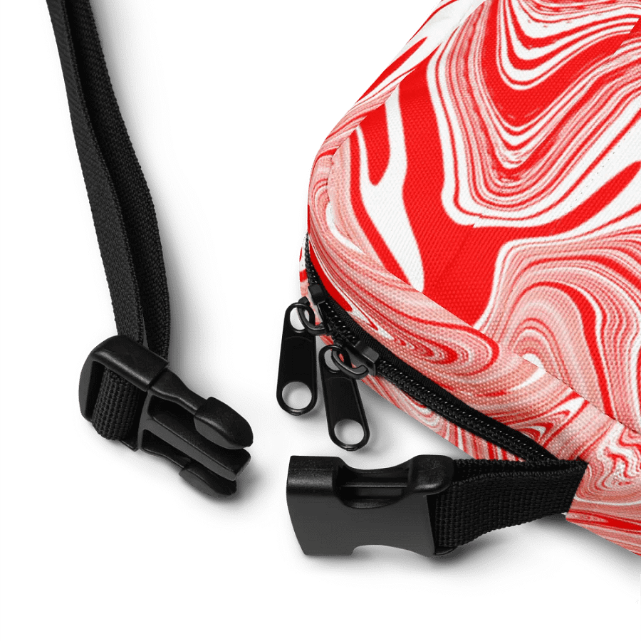 Utility Crossbody Bag - Red and White Liquid Swirls product image (7)
