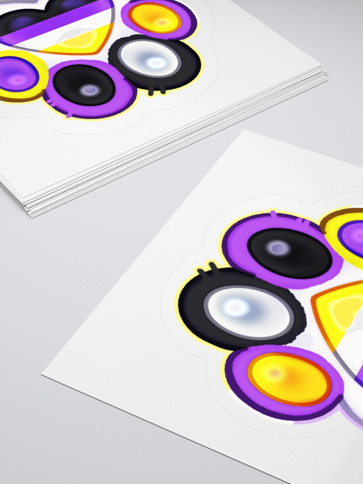 Nonbinary Pride Paw Print Kiss Cut Stickers product image (15)