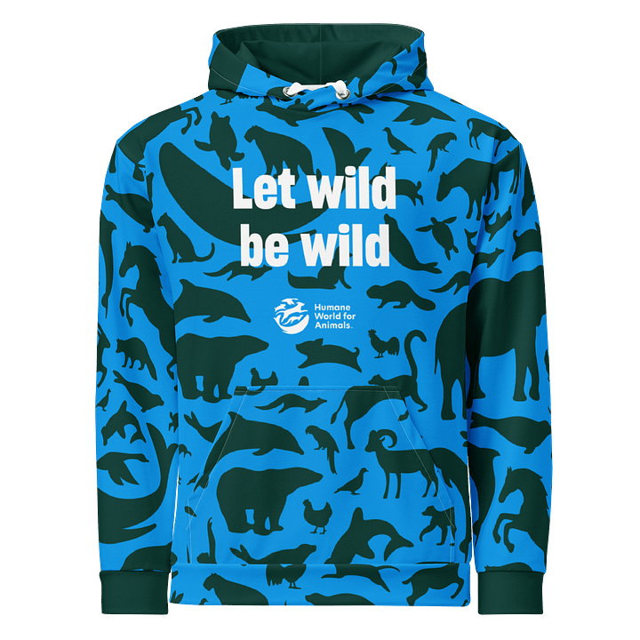 Animal Print Hoodie - Green on blue product image (1)