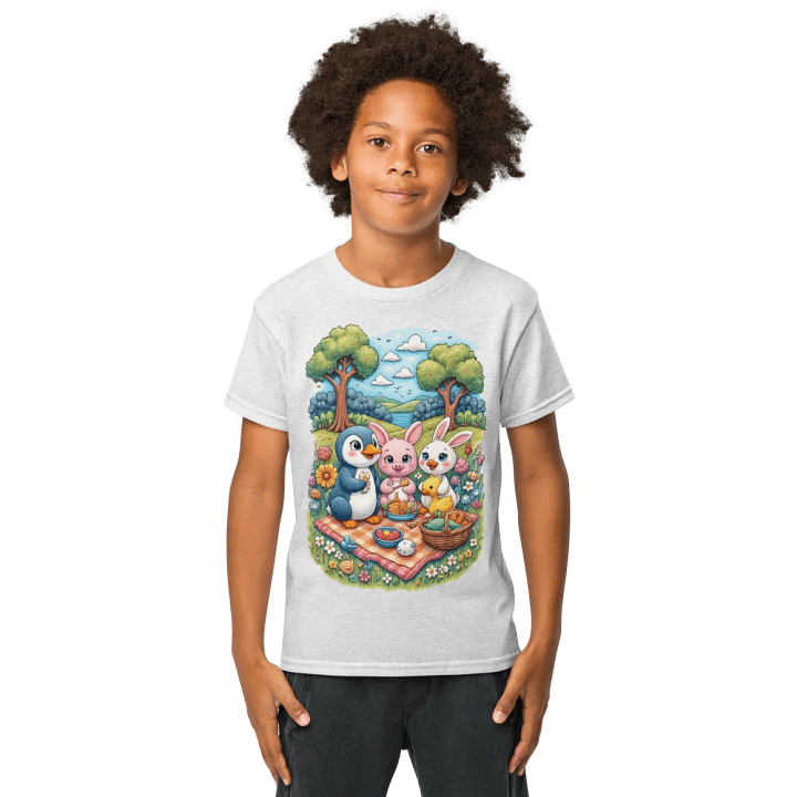 Whimsical Baby Animal Picnic Adventure Youth Tee product image (9)