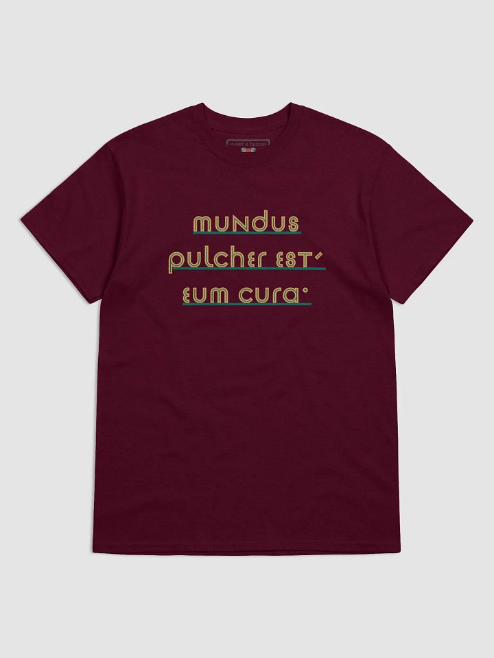 Mundus Pulcher Est, Eum Cura – Wear the Beauty. Protect the World Graphic Tee product image (1)