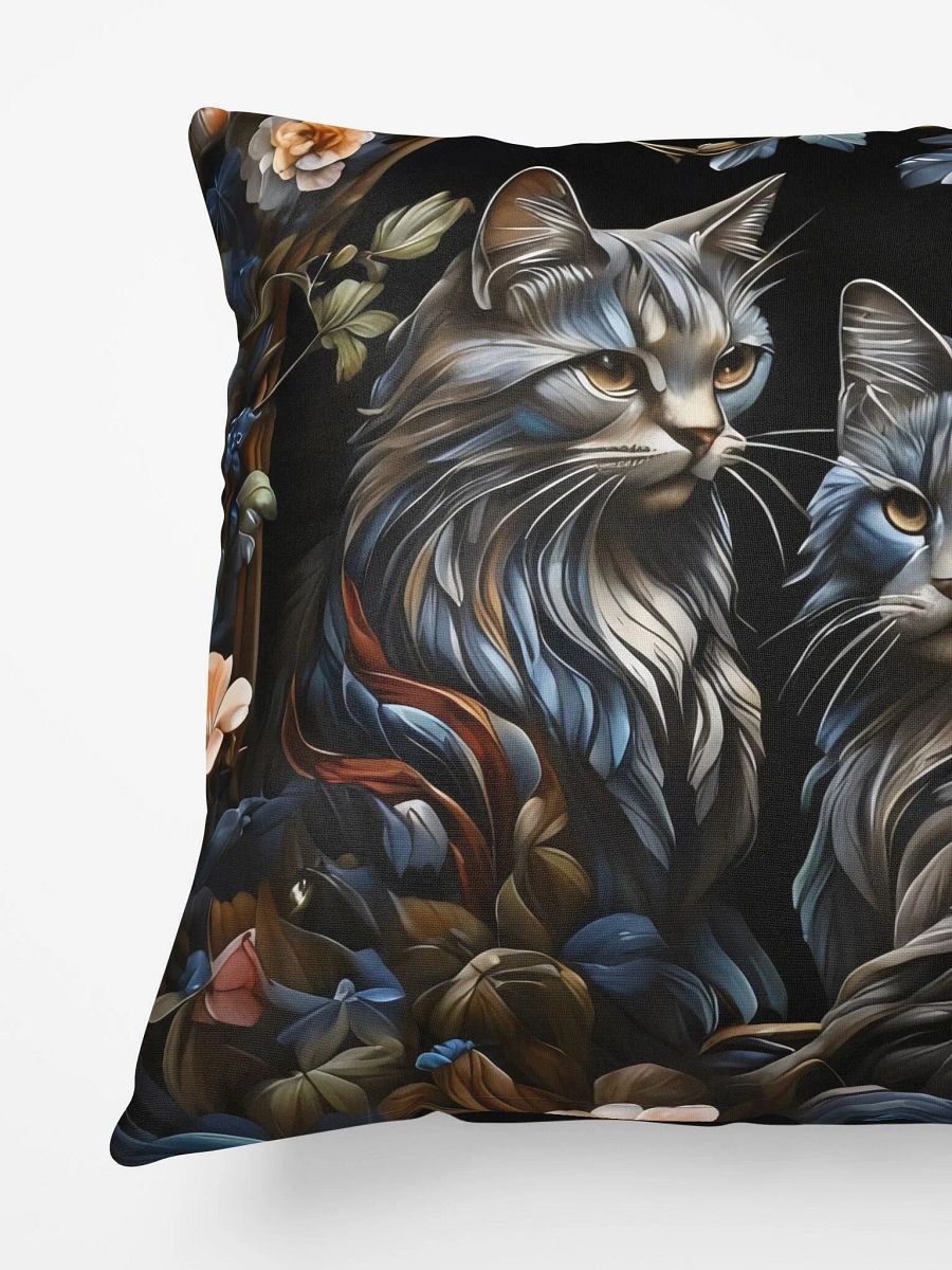 Regal Cats & Floral Art Pillow product image (5)