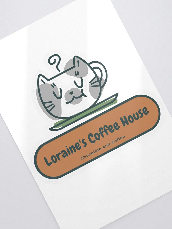Loraine's Coffee House Kitty Vinyl Sticker product image (2)