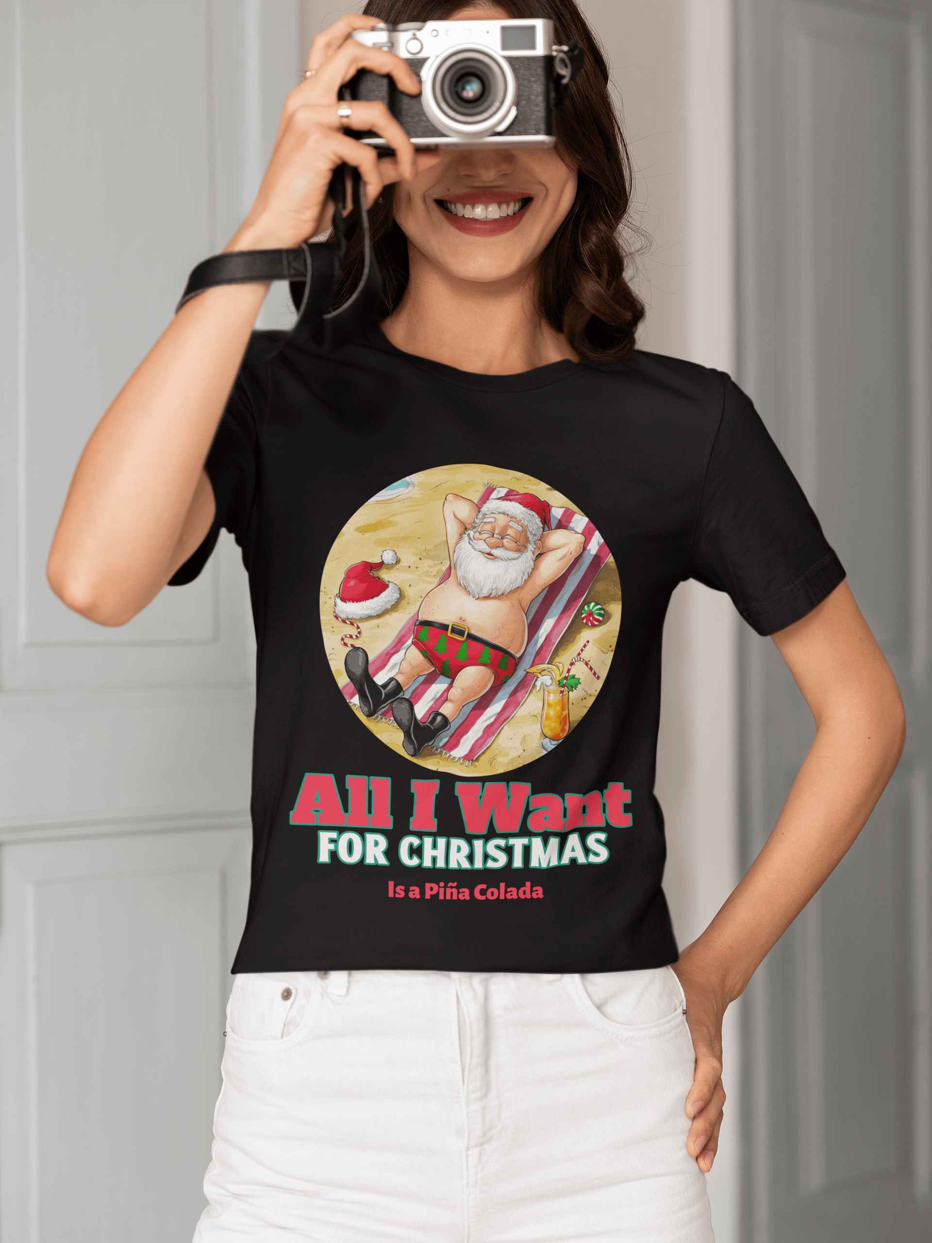 Sunny Santa Christmas Beach T-Shirt product image (1)