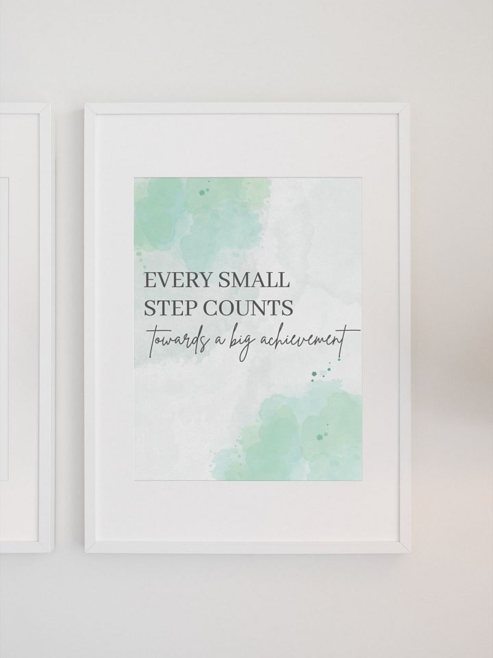 Watercolor Steps to Success Poster, Motivational Achievement Quote Print, Office Wall Art, Inspirational Decor, Progress and Growth Artwork product image (1)