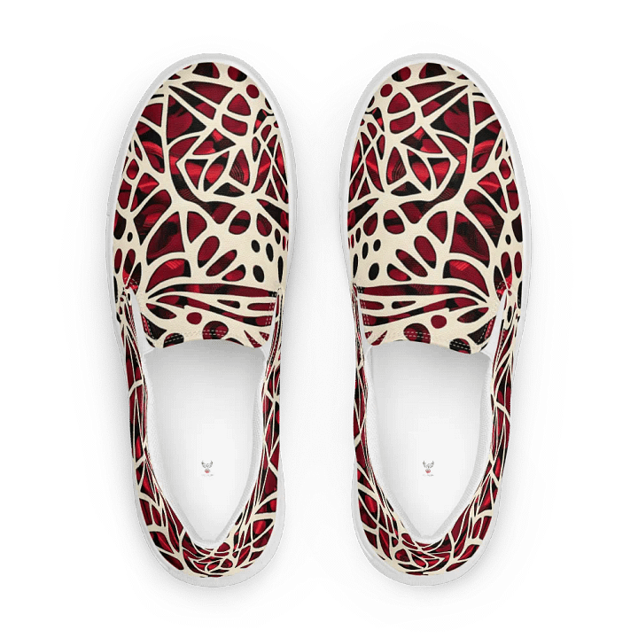 Women's Crimson Canvas Art Painted Slip-On Shoes product image (2)