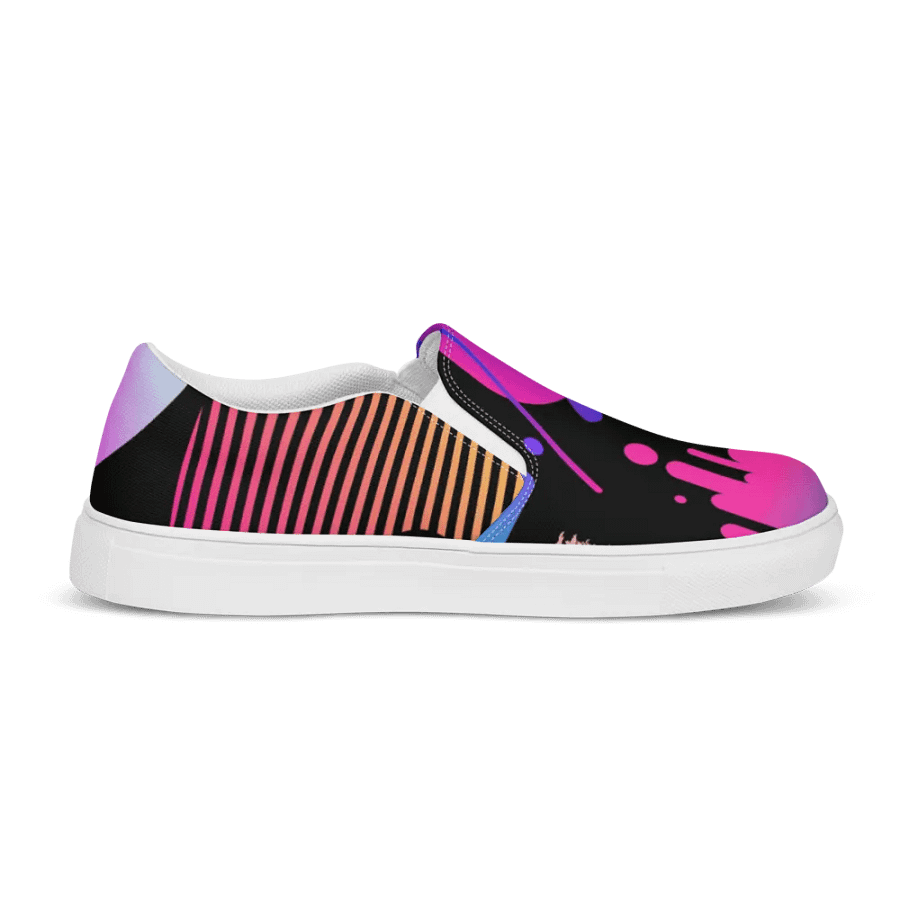90's Pattern Neon Abstract Splash Men's Slip-Ons | 90s Pattern Shoes product image (10)