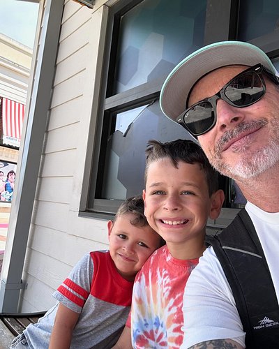 Theme park fun with my two dudes. Family is everything.