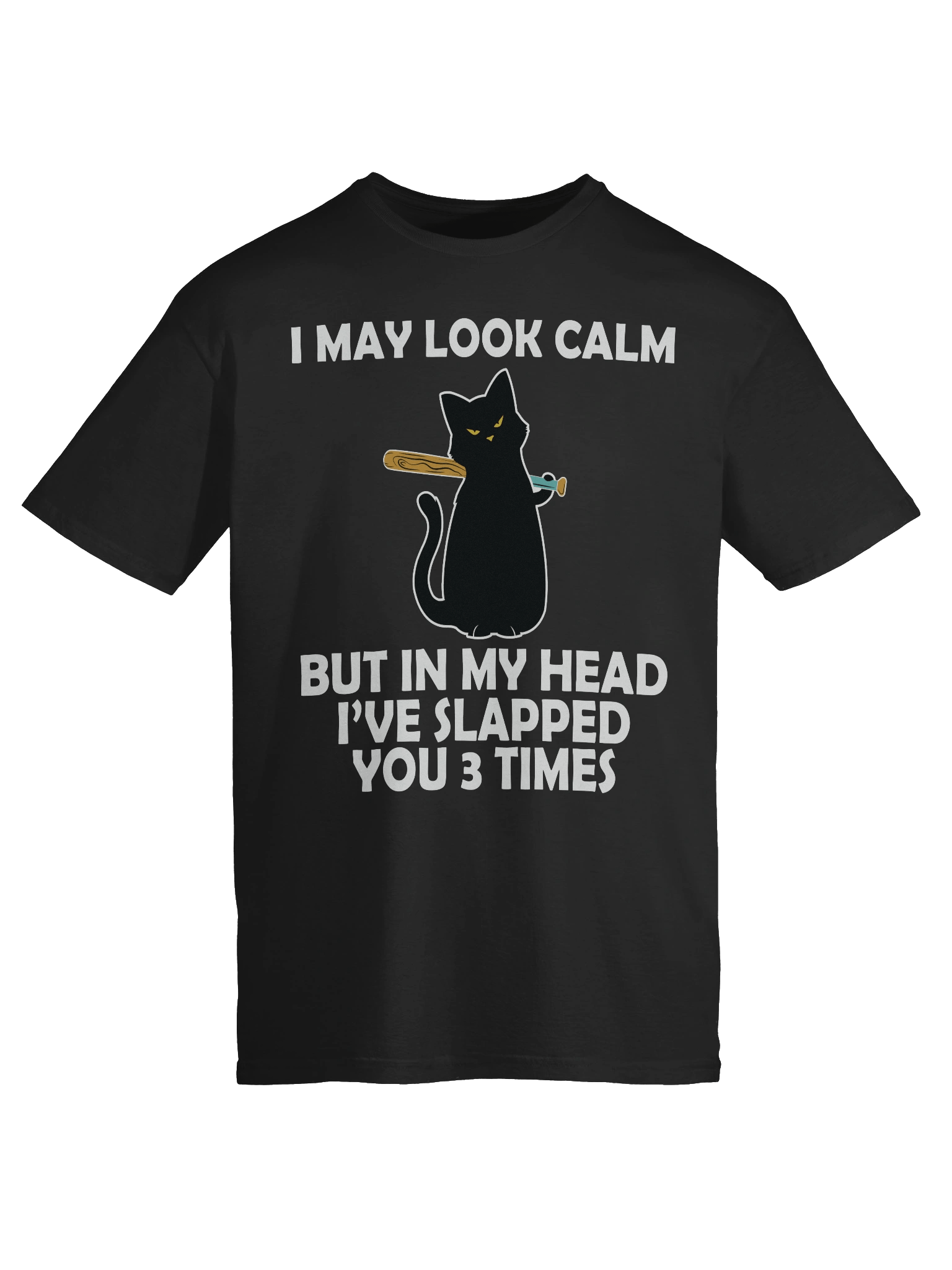 Meme – Psycho Black Cat – Bat Slap – Gildan Softstyle T-Shirt product image (6)