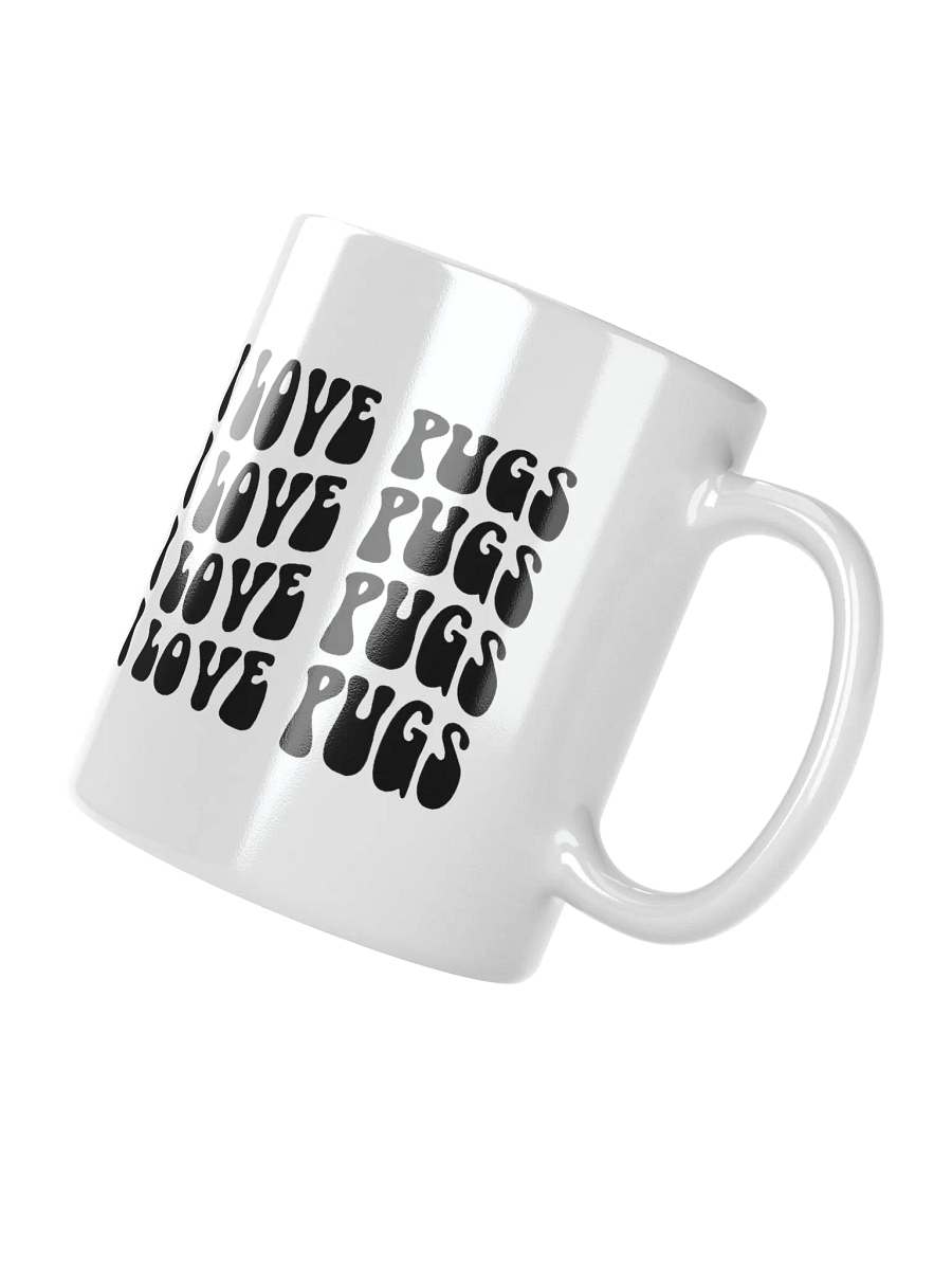 I Love Pugs Retro Chic Small Ceramic Mug For Pug Lovers product image (5)