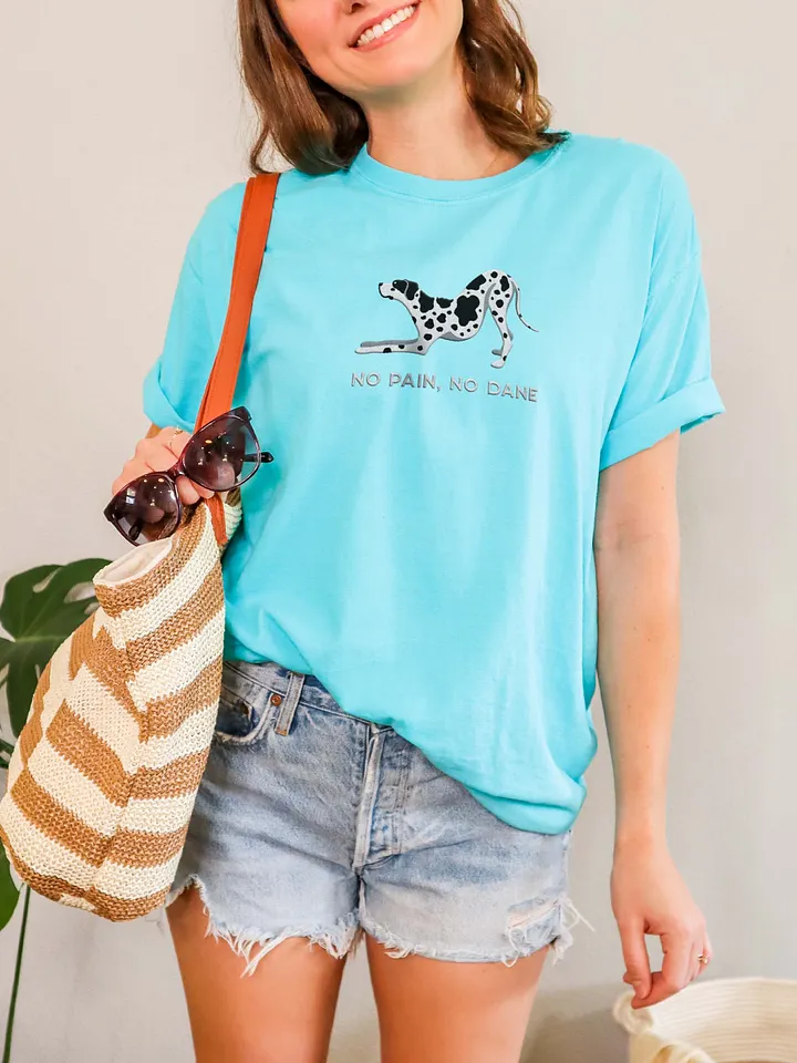 No Pain, No Dane T-Shirt(Embroidered) of a Great Dane(Harlequin) product image (2)