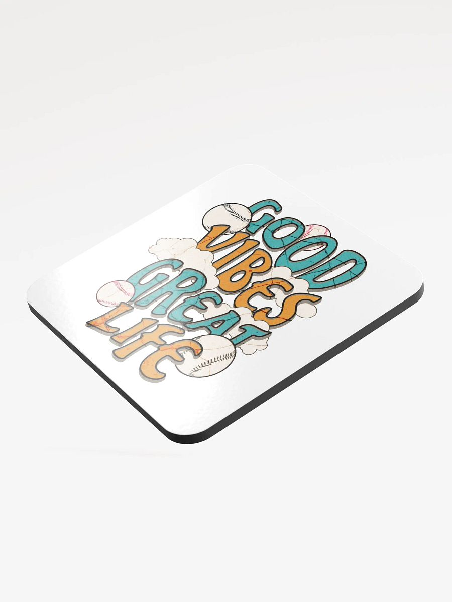 Good Vibes Great Life Baseball Coaster Set product image (4)