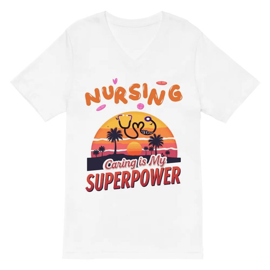 Sunset Heart Stethoscope Nursing v-neck tee product image (6)