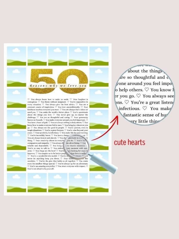 50 Reasons Why We Love You Photo Collage Canva Template product image (6)