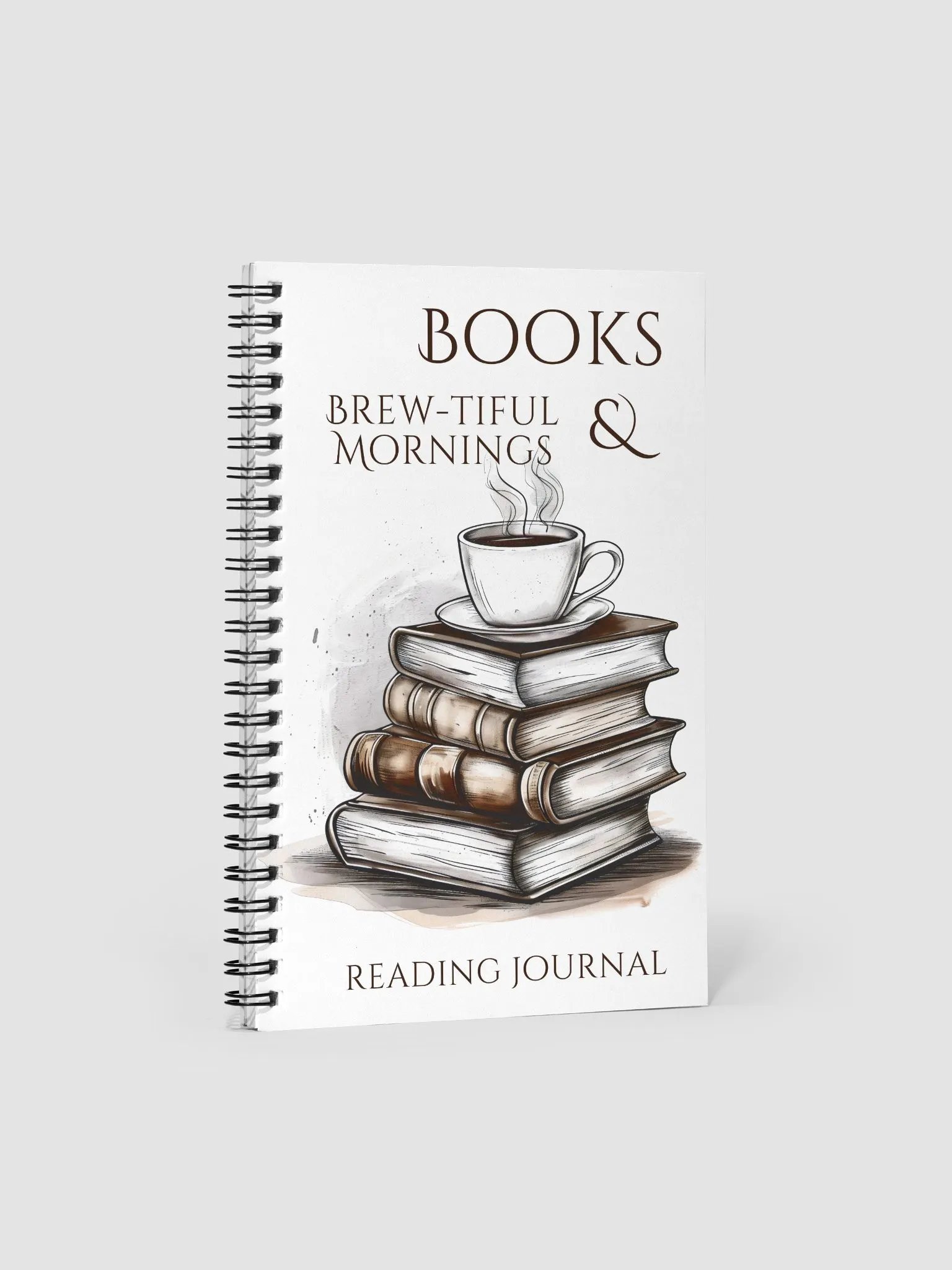 Elegant reading journal for coffee lovers with a steaming cup of coffee product image (3)