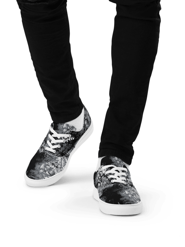 Black and White Graffiti | Men's Lace-Up Canvas Shoes product image (2)