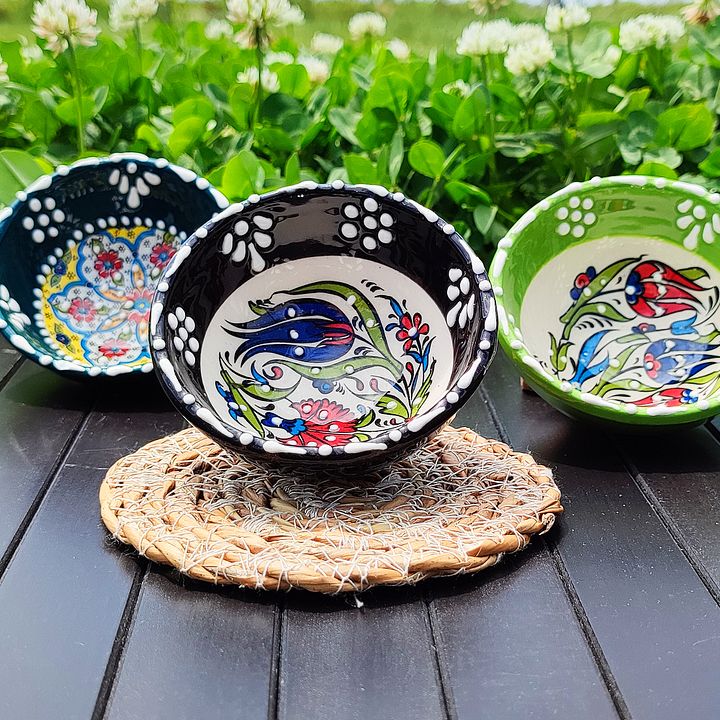 Ceramic set of 3 snack bowls, small — handmade pottery product image (1)