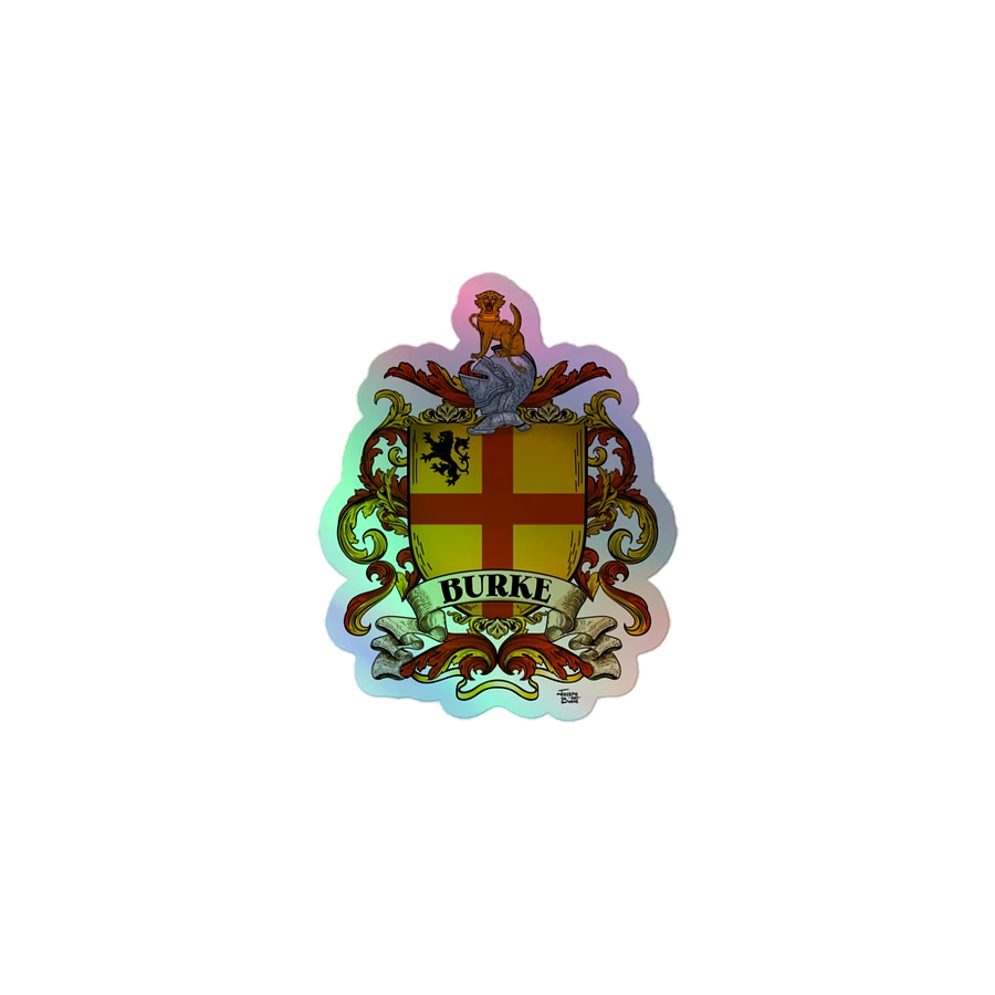 The Burke Family Coat of Arms Crest Holofoil Sticker product image (1)