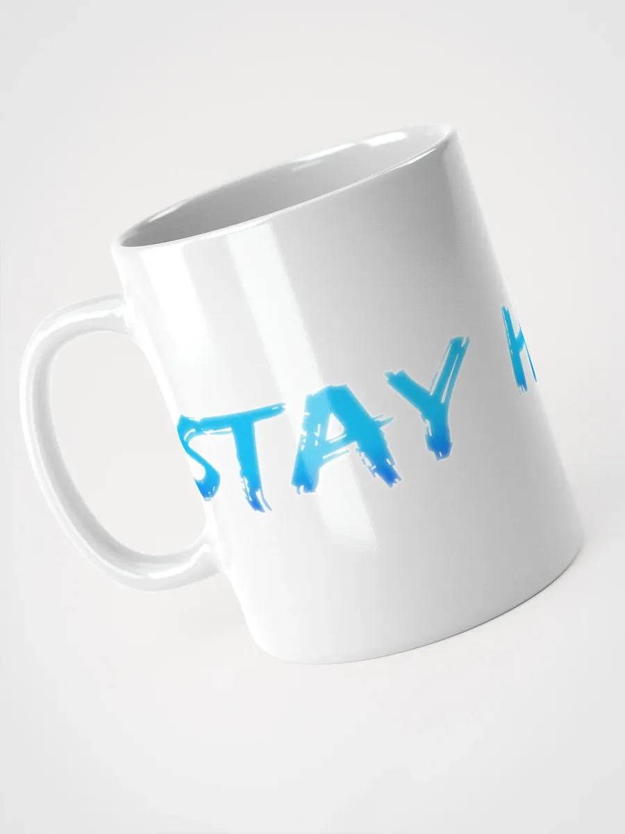 White Glossy Stay High Mug (Blue Text) product image (3)