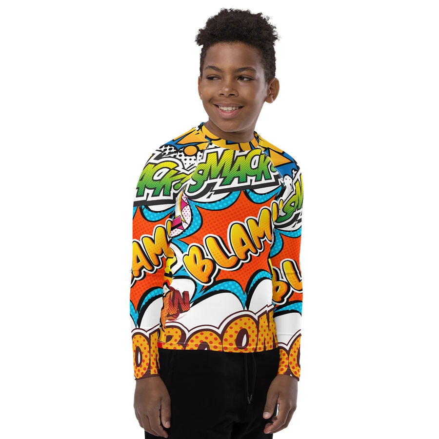 Dynamic Comic Action All-Over Print Youth Rash Guard product image (2)