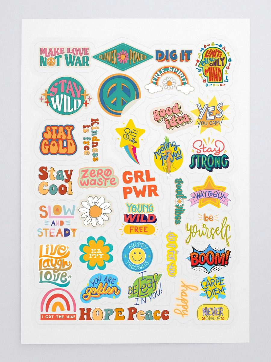 Retro Vibe Motivational Sticker Sheet product image (3)