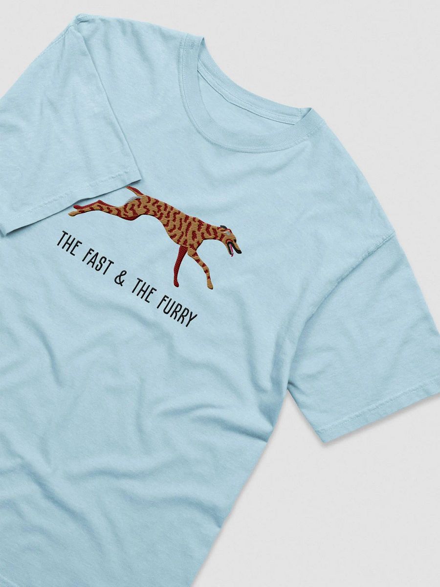 The Fast & The Furry T-Shirt(Embroidered) of a Greyhound(Brindle) product image (6)