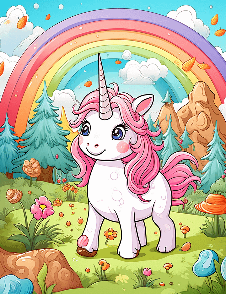 Cute Unicorn Coloring pages For girl product image (1)