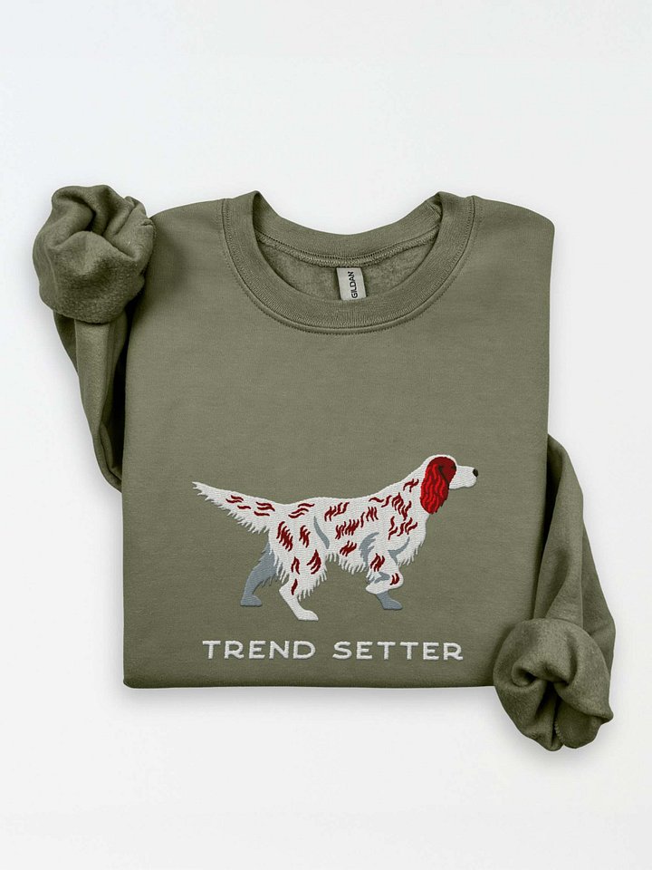 Trend Setter Sweatshirt (Embroidered) of an English Setter(Liver Belton) product image (1)