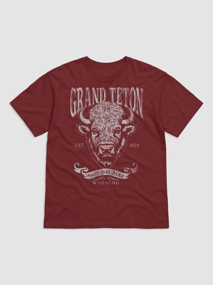 Grand Teton National Park, Wyoming T-Shirt | Vintage-Style Grunge Western Tee with a Bison Head product image (12)