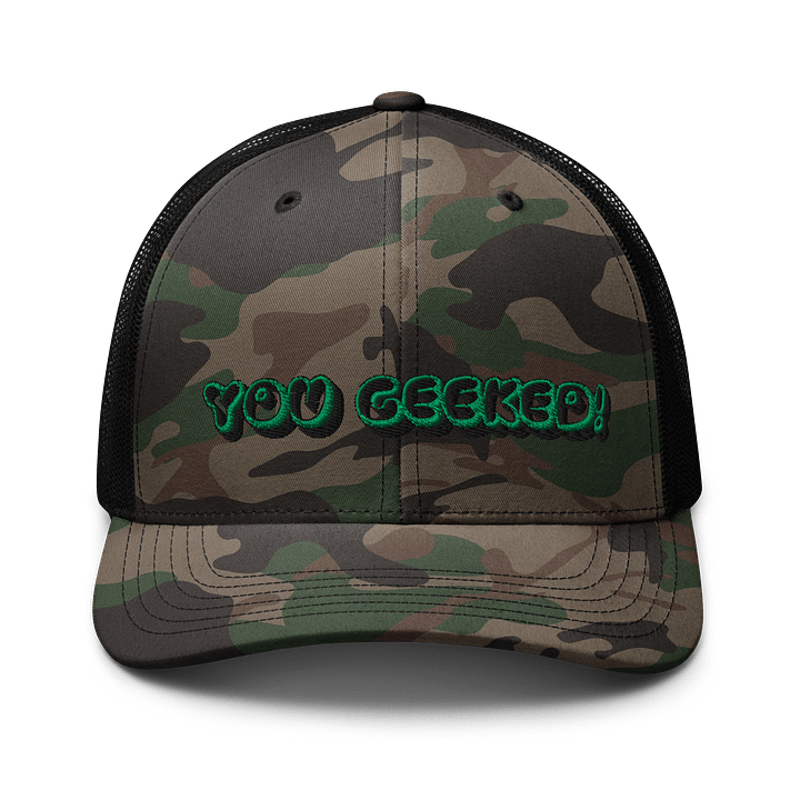 YOU GEEKED! Camouflage Trucker Hat product image (1)