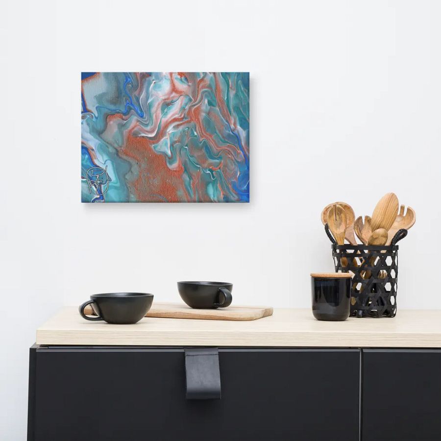 Metallic Orange Fluid Acrylic Canvas product image (9)