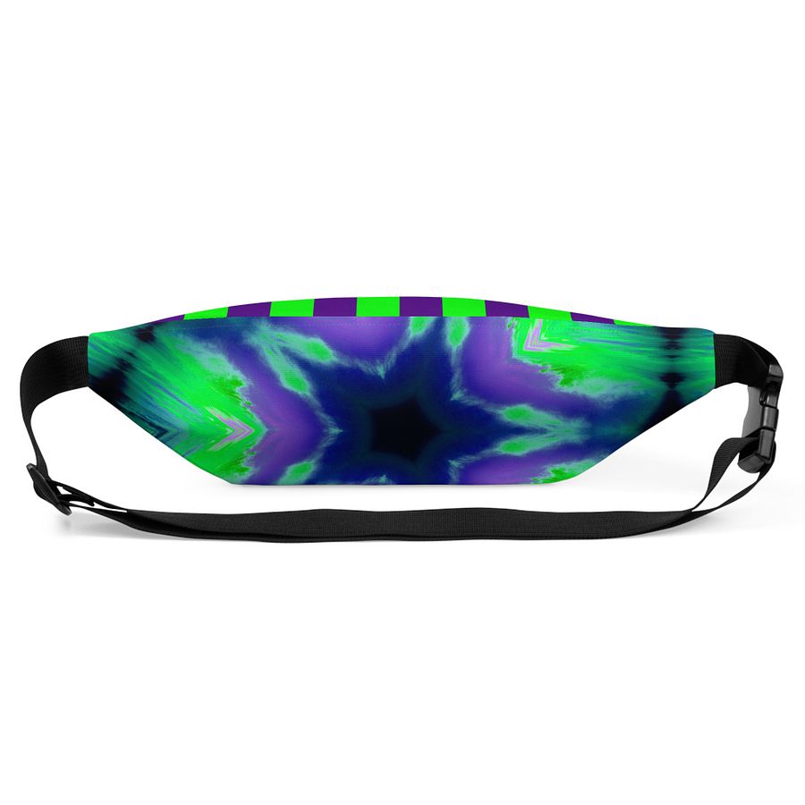 Sea Witch Circus Stripes Fanny Pack, Twisted Star Strange Bag, Green Purple Blue Weird Carnival Accessory product image (3)