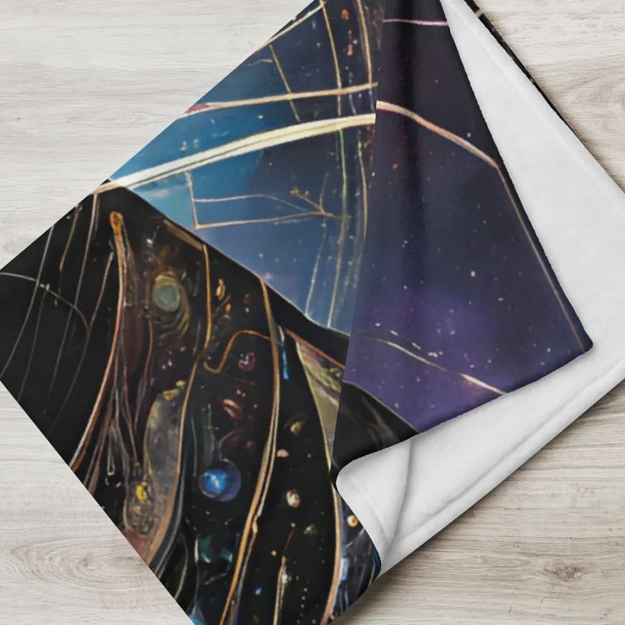 Cosmic Feline Dream Throw Blanket product image (6)