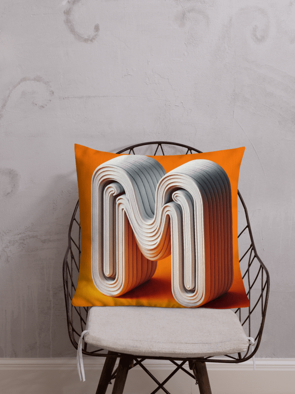 Mosaic Monogram Premium Pillow | AI Design initial M product image (1)