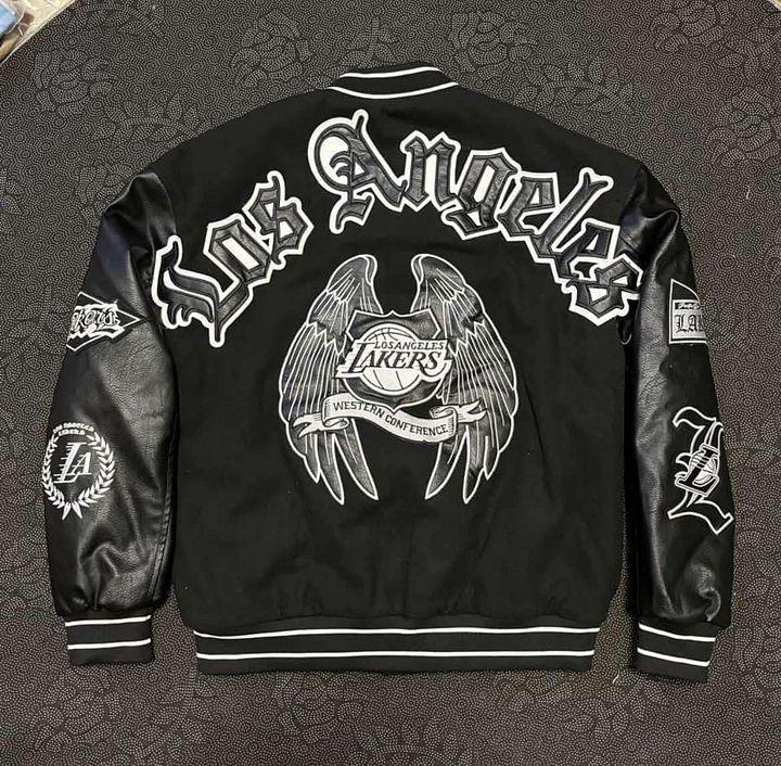 NBA OLD ENGLISH LAKERS LEATHER JACKET ( Limited to 1pc only / Size - XL ) product image (2)