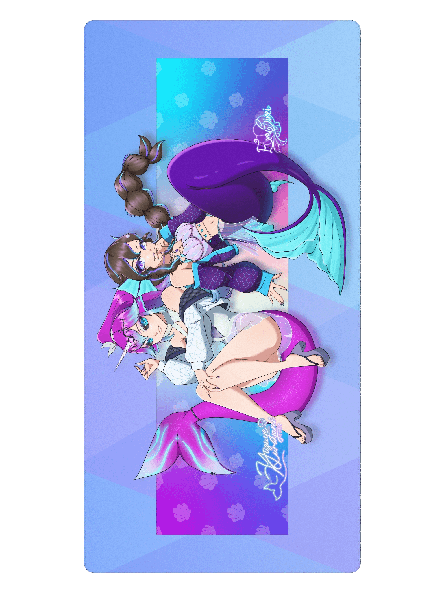 🩷Yuzu & 💜Eru 36″×18″ Gaming Mouse Pad product image (2)