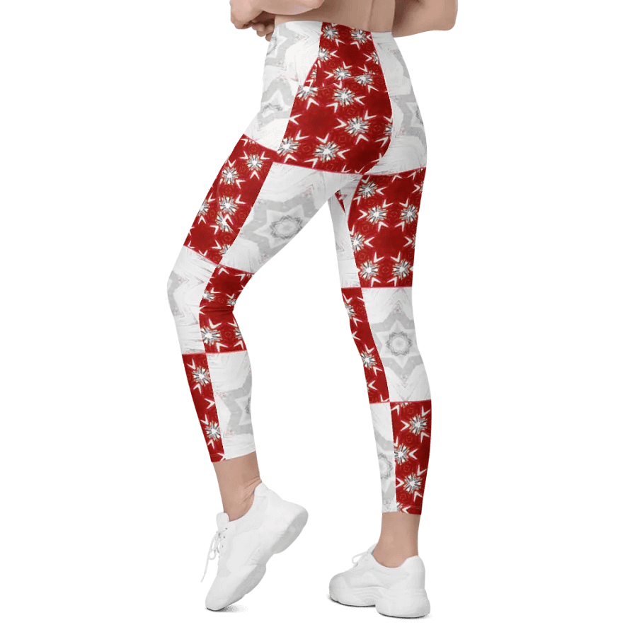 Abstract Pale Star Patchwork Design Ladies Leggings product image (12)