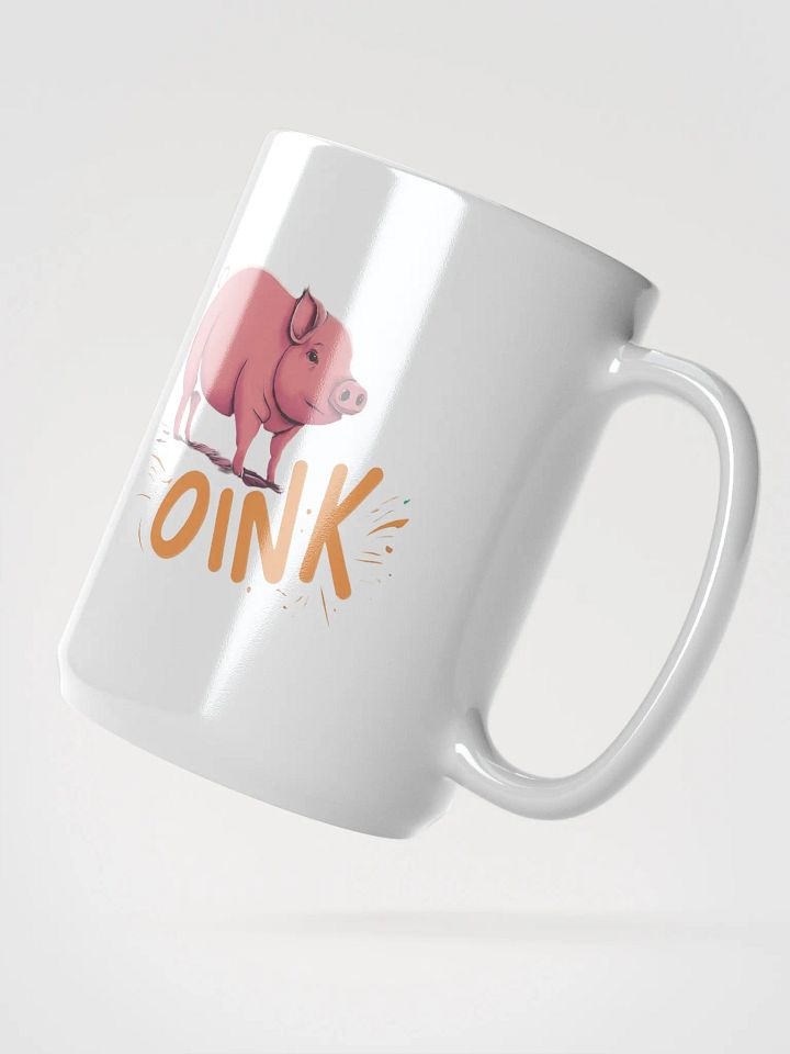 OINK! Cartoon Pig White Glossy Mug product image (2)