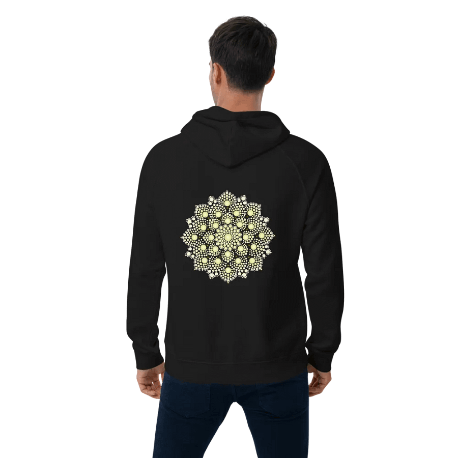 Yellow Dot Mandala Unisex Eco Hoodie product image (6)