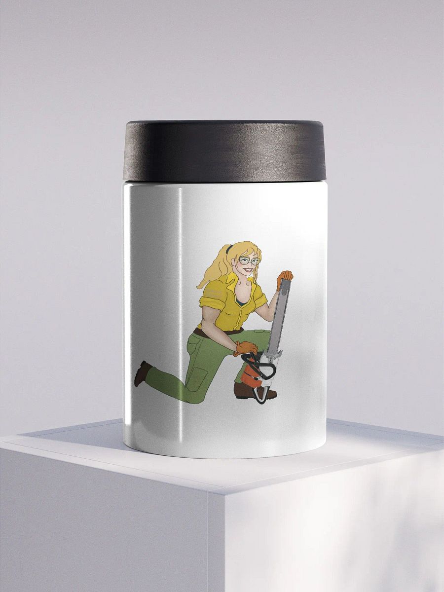 Blonde Chainsaw Pinup Drink Stainless Steel Koozie product image (1)
