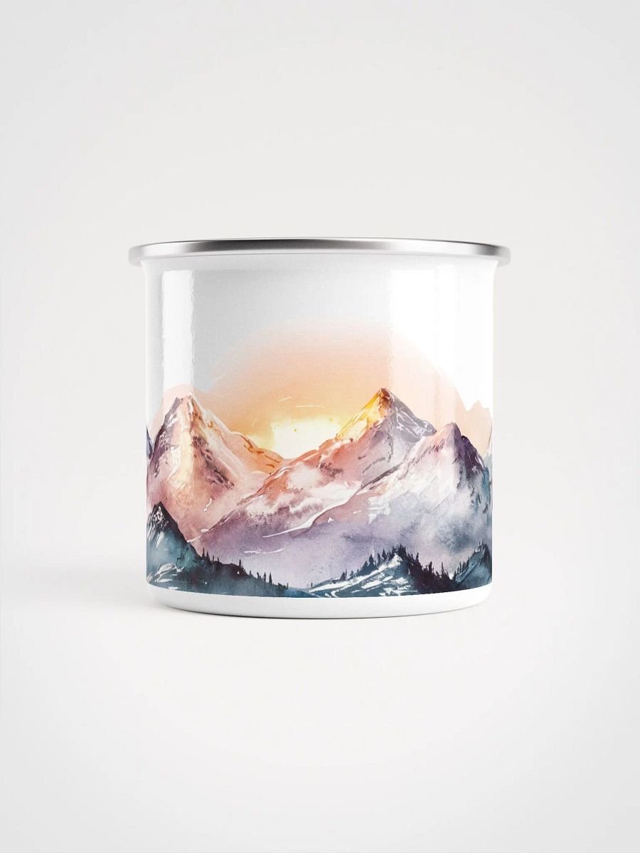 Watercolor Mountain Sunset Enamel Mug 12oz product image (2)