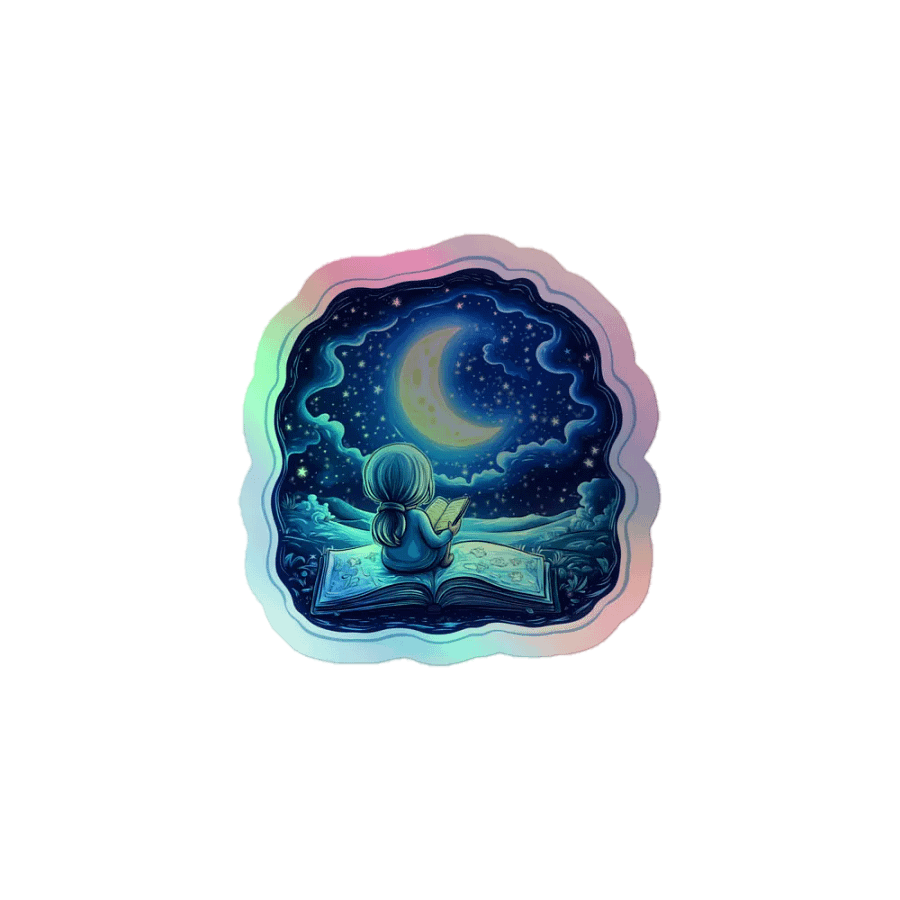 Moonlit Storytime Holographic Sticker product image (1)