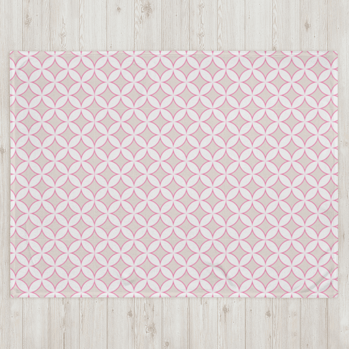 HAMPTONS CHIC - FRESH PINK BEIGE CIRCLES PLUSH BLANKET product image (3)
