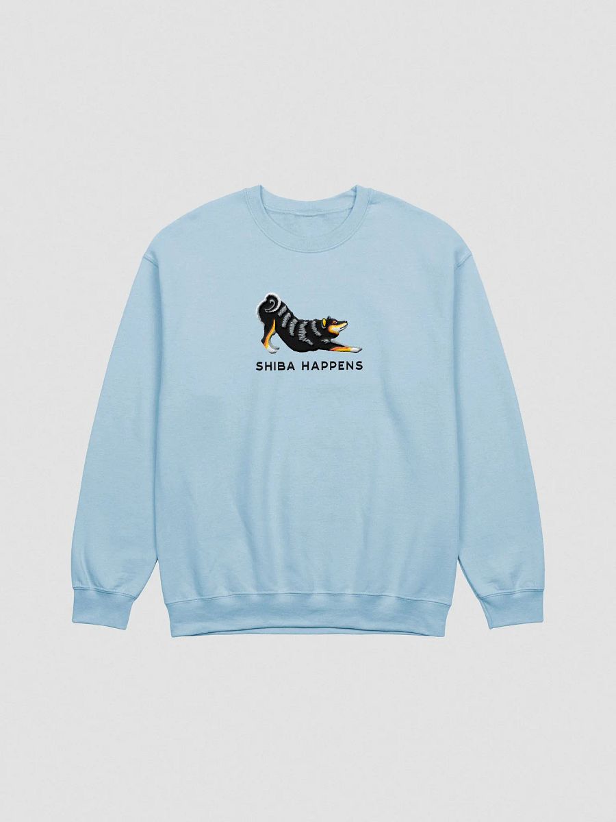 Shiba Happens Sweatshirt (Embroidered) of a Shiba Inu(Tricolor) product image (4)