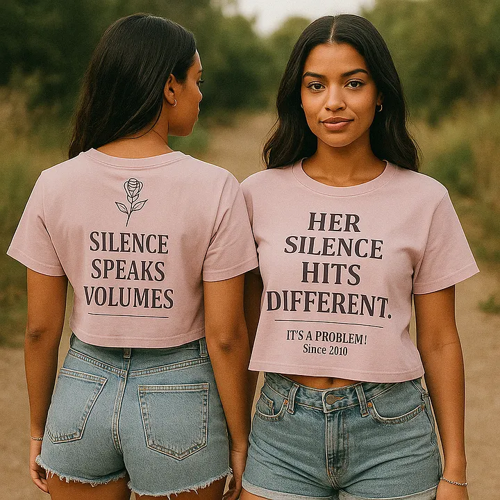 Her Silence Hits Different Tee – Crop Tee product image (1)