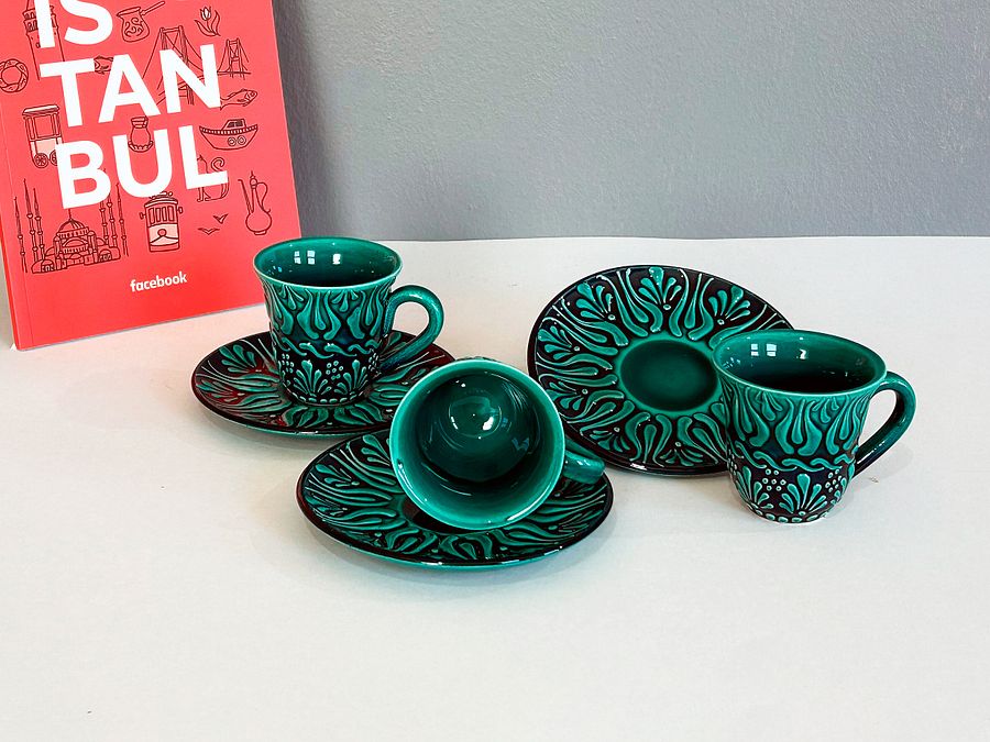 Ceramic tea set (6 items) — handmade pottery, handmade ceramic, Turkish ceramic product image (3)