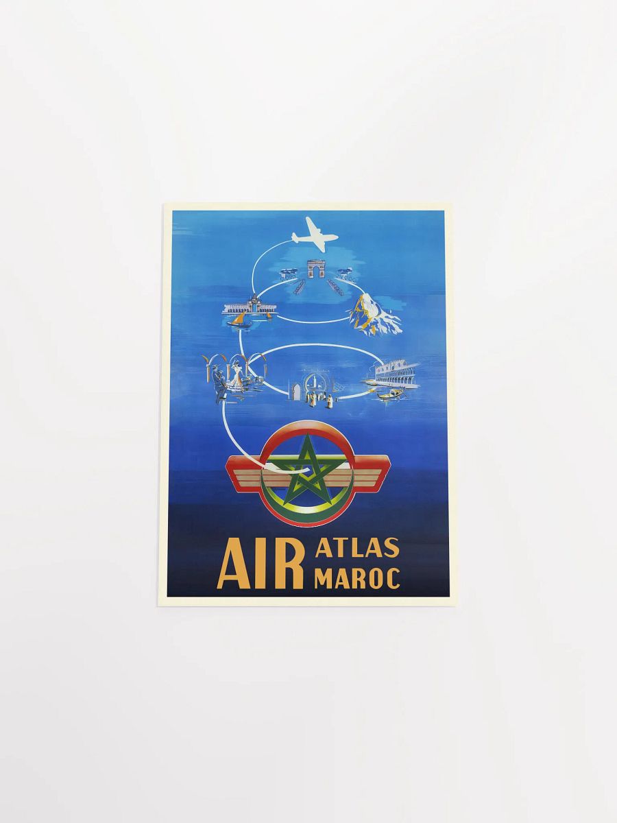 Morocco, Air Atlas/Air Maroc, 1954 — retro travel poster, vintage travel print product image (10)
