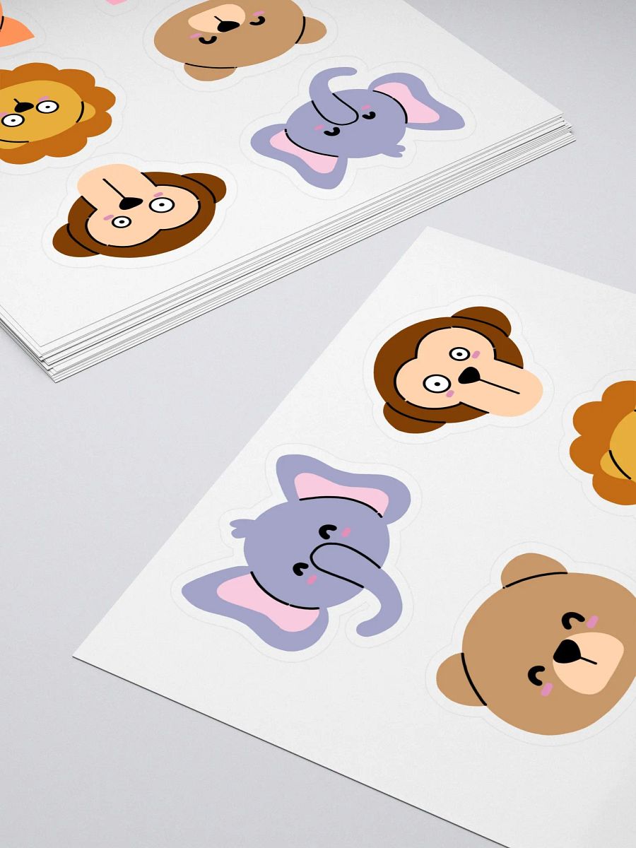Whimsical Animal Faces Sticker Set product image (4)