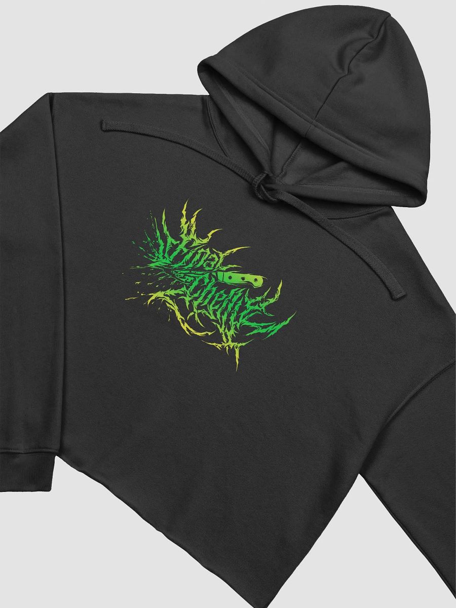 Keep It Metal Green Logo Womens Printed Crop Top Hoodie product image (3)