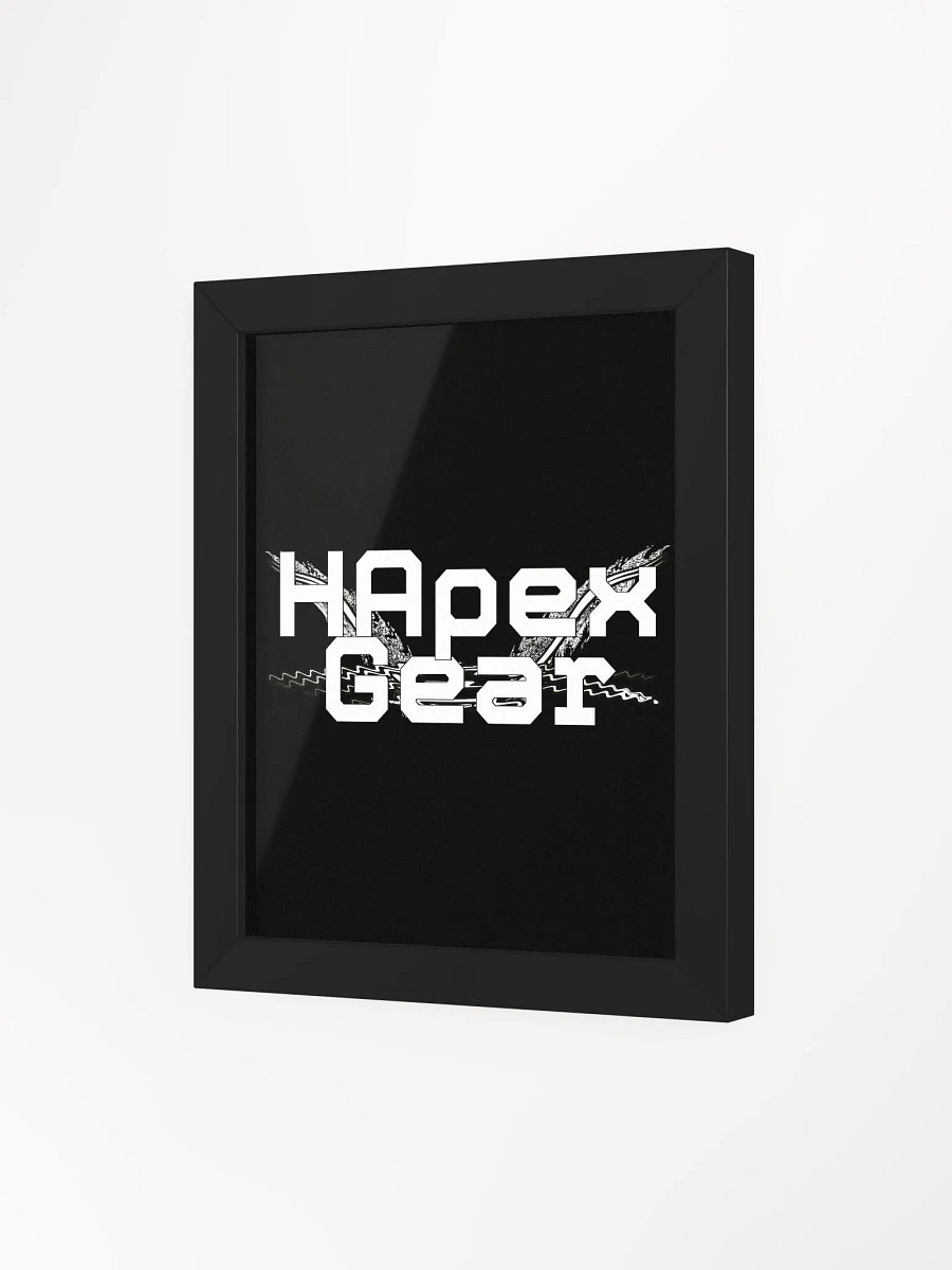 Framed - Black - High-Quality Matte Poster - White HApex Gear White Logo product image (3)